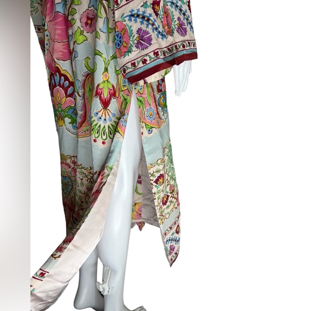 Zara Floral Printed Long Kimono Belted Bohemian Blogger - Picture 6 of 15